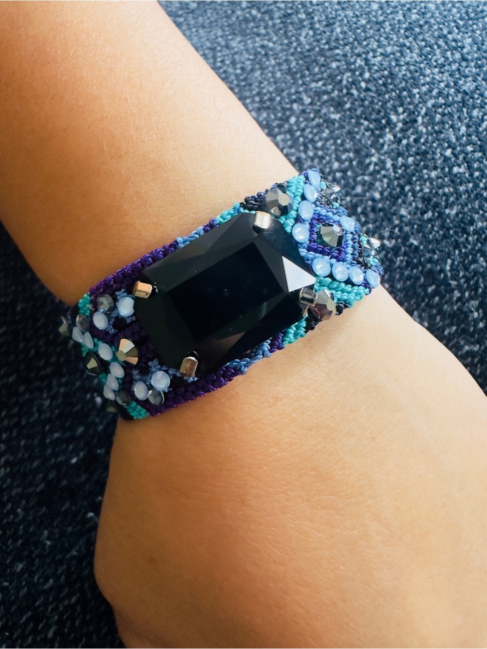 Handmade Blue & Purple Beaded Fashion Bracelet Watch Accessory